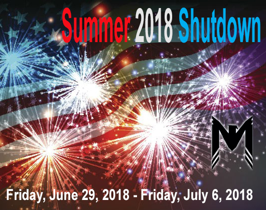 Summer 2018 shutdown announced